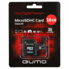 Flash карта QUMO 16 Gb 10 class microSD + adapter