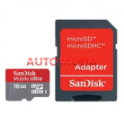 Flash  SanDisk 16 Gb 10 class microSD + adapter